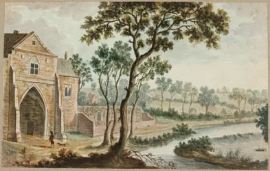 Landschaft mit kirchlichen Gebäuden